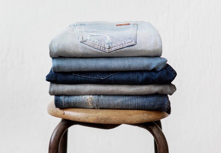 7 for all mankind denim jeans pile on stool