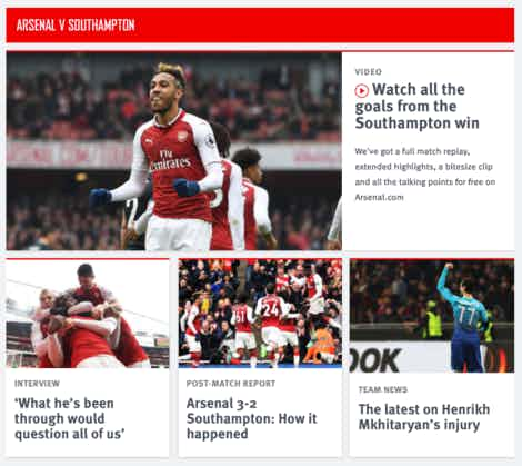 arsenal website