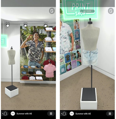 American Eagle Snapchat Try-On Screenshots