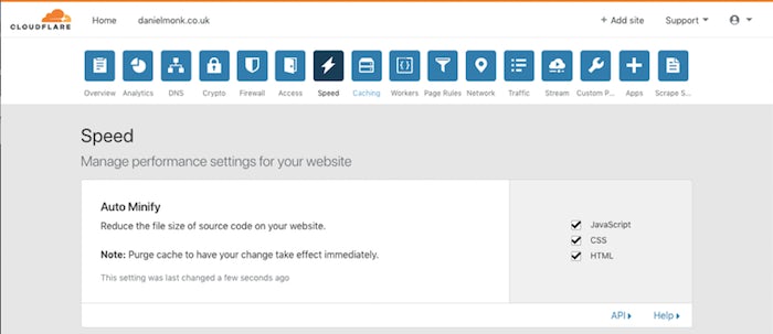 cloudflare-speed-settings