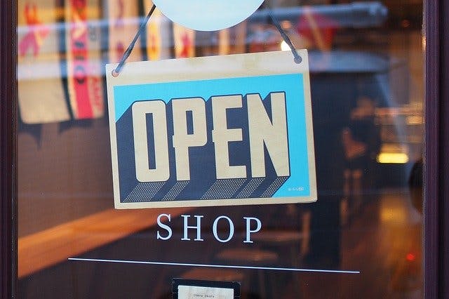 open sign in store