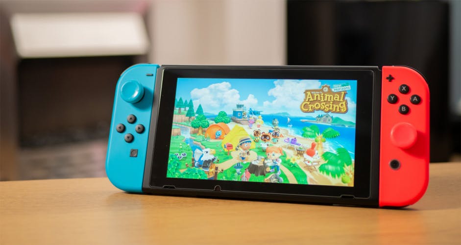 Animal Crossing New Horizons title screen on Nintendo Switch