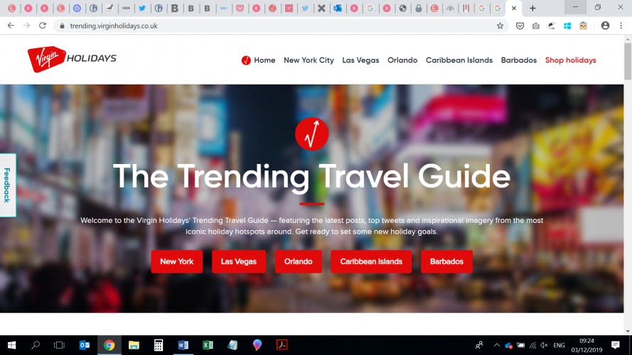Virgin Holidays Trending Travel Guide screenshot