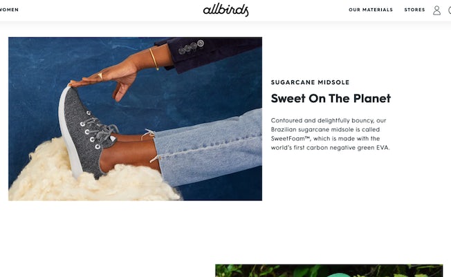 allbirds product pages