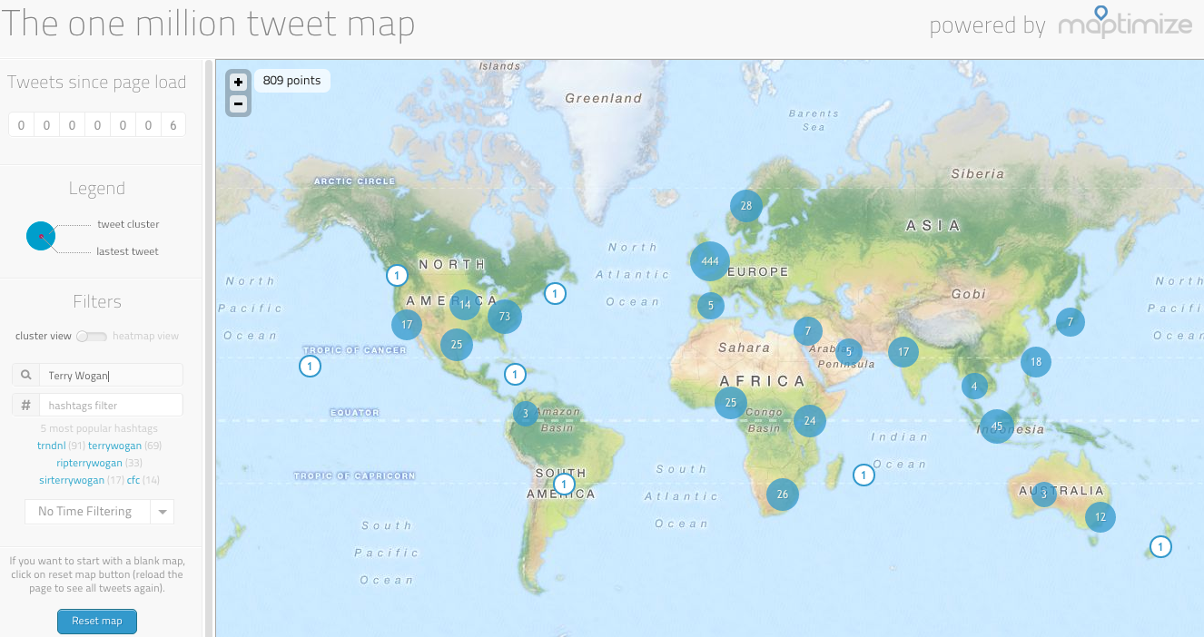 the one million tweet map