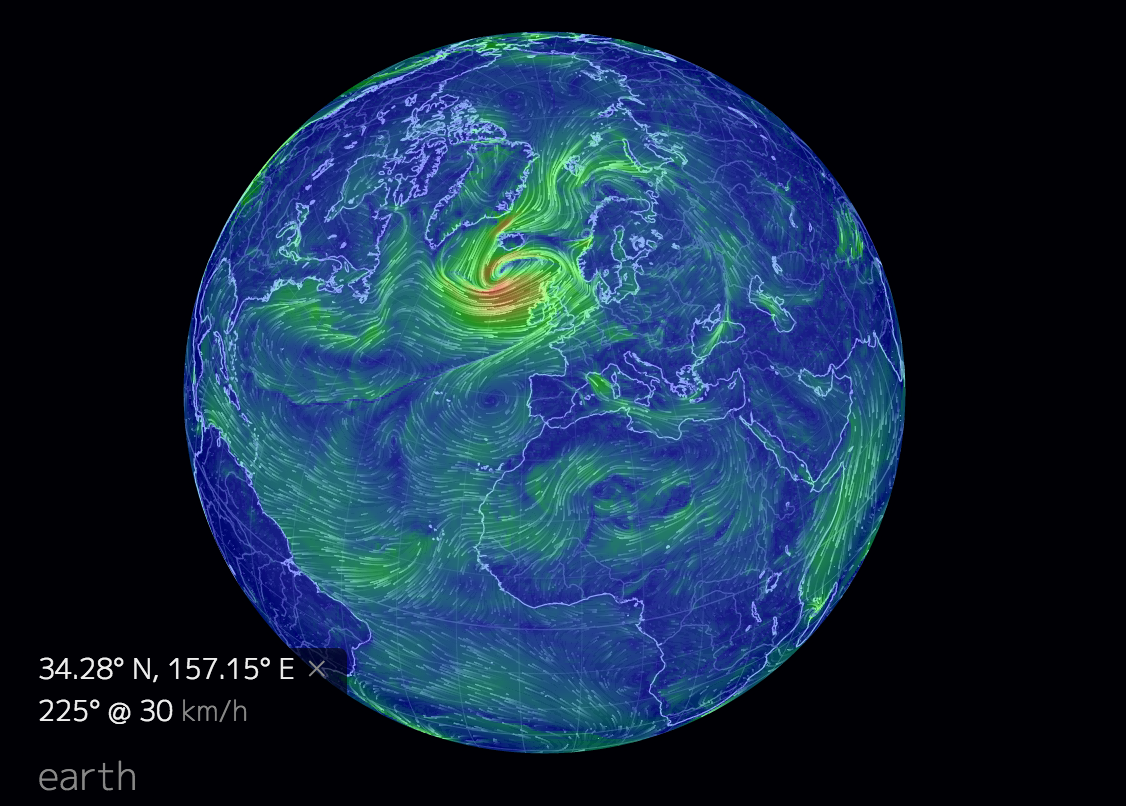 Earth wind map